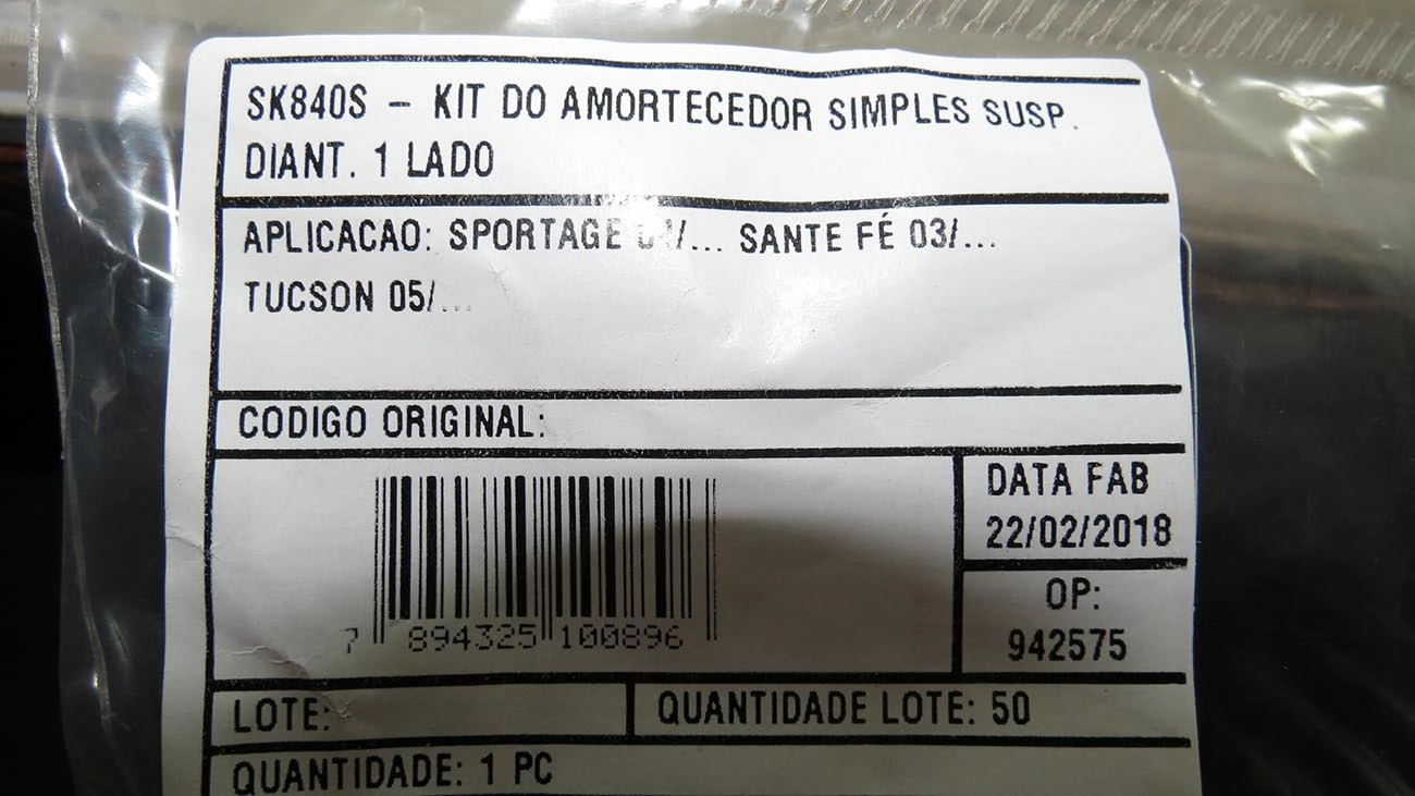 KIT AMORTECEDOR DIANTEIRO HYUNDAI SANTA FÉ 03/05 - SPORTAGE 04/09 - TUCSON 05/ - BATENTE E COIFA