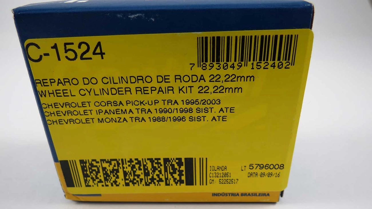 REPARO CILINDRO RODA GM MONZA/IPANEMA 88/98 - CORSA PICK-UP 95/ - TEVES 7/8 - TRASEIRO