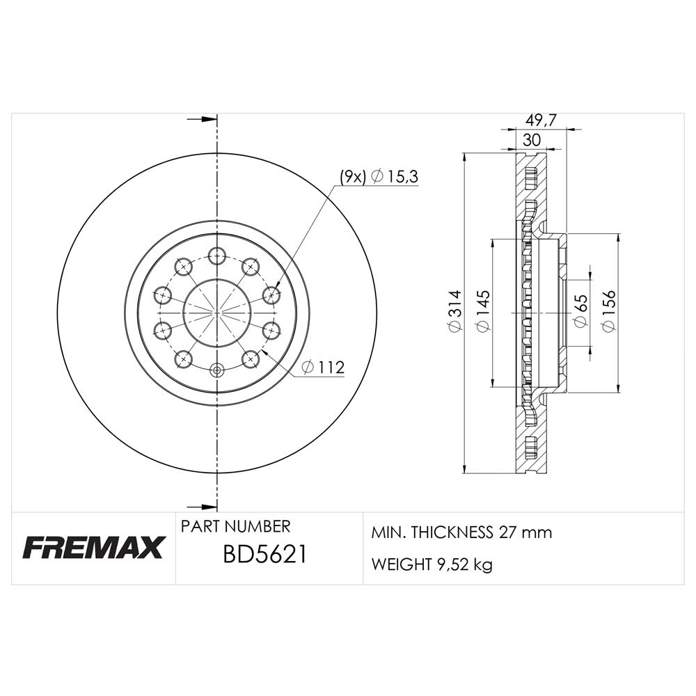 DISCO FREIO AMBOS OS LADOS VW TIGUAN 2018/ 314MM D/T