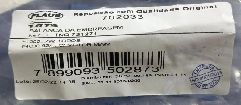BALANCA DA EMBREAGEM FORD F-1000 /92 - F-4000 82/ - MWM
