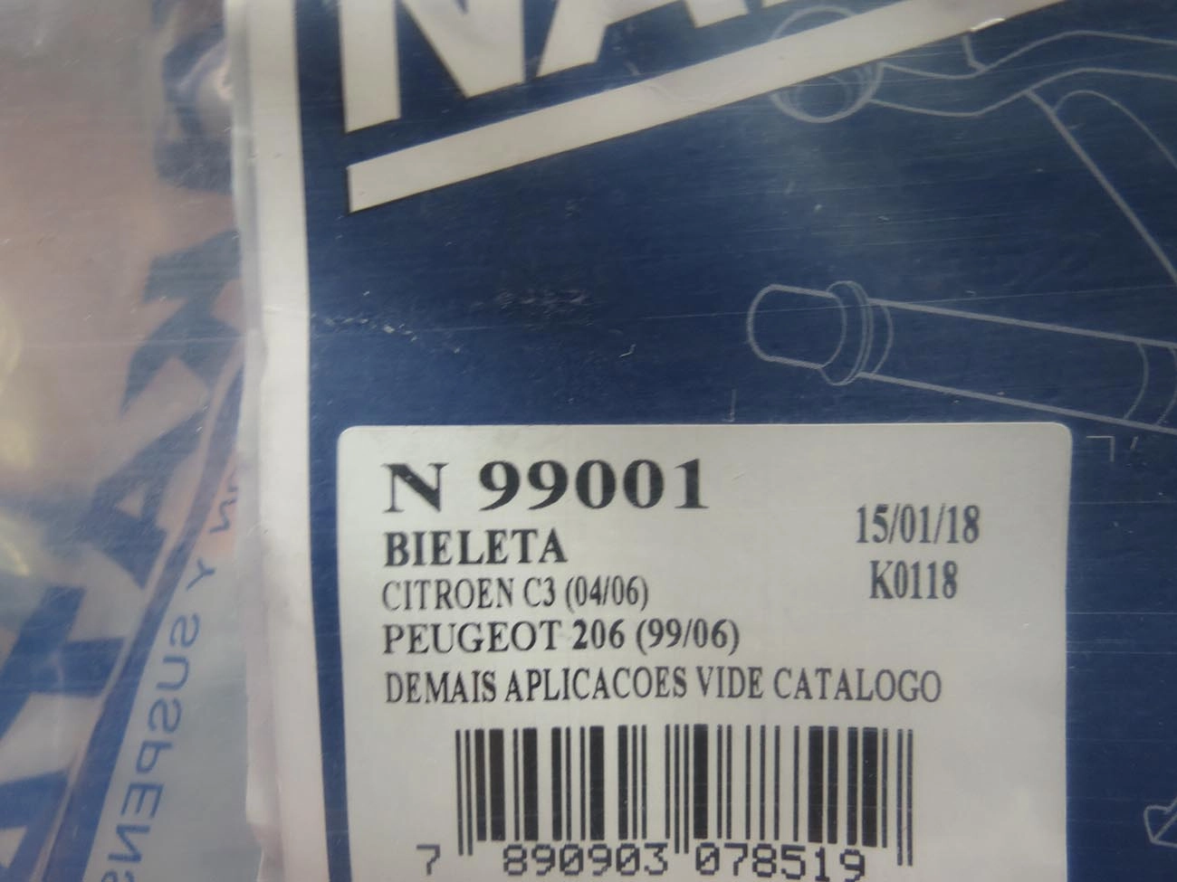 BIELETA DIANTEIRA LD/LE PEUGEOT 206 98/10 - 207 08/15 - 208 13/ - CITROEN C3 02/12