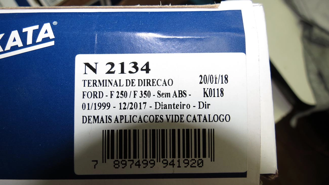 TERMINAL DIREÇÃO DIREITO 7/8 184MM FORD F-250/350 98/ 22,23M