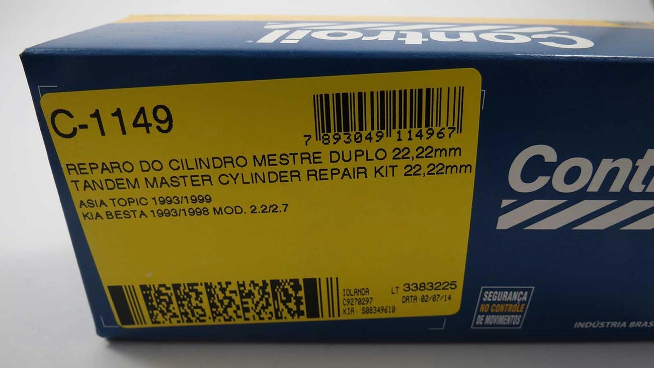 REPARO CILINDRO MESTRE FREIO DUPLO 7/8 22.22MM ASIA MOTORS HITOPIC 2.7 93/99 KIA BESTA 93/98