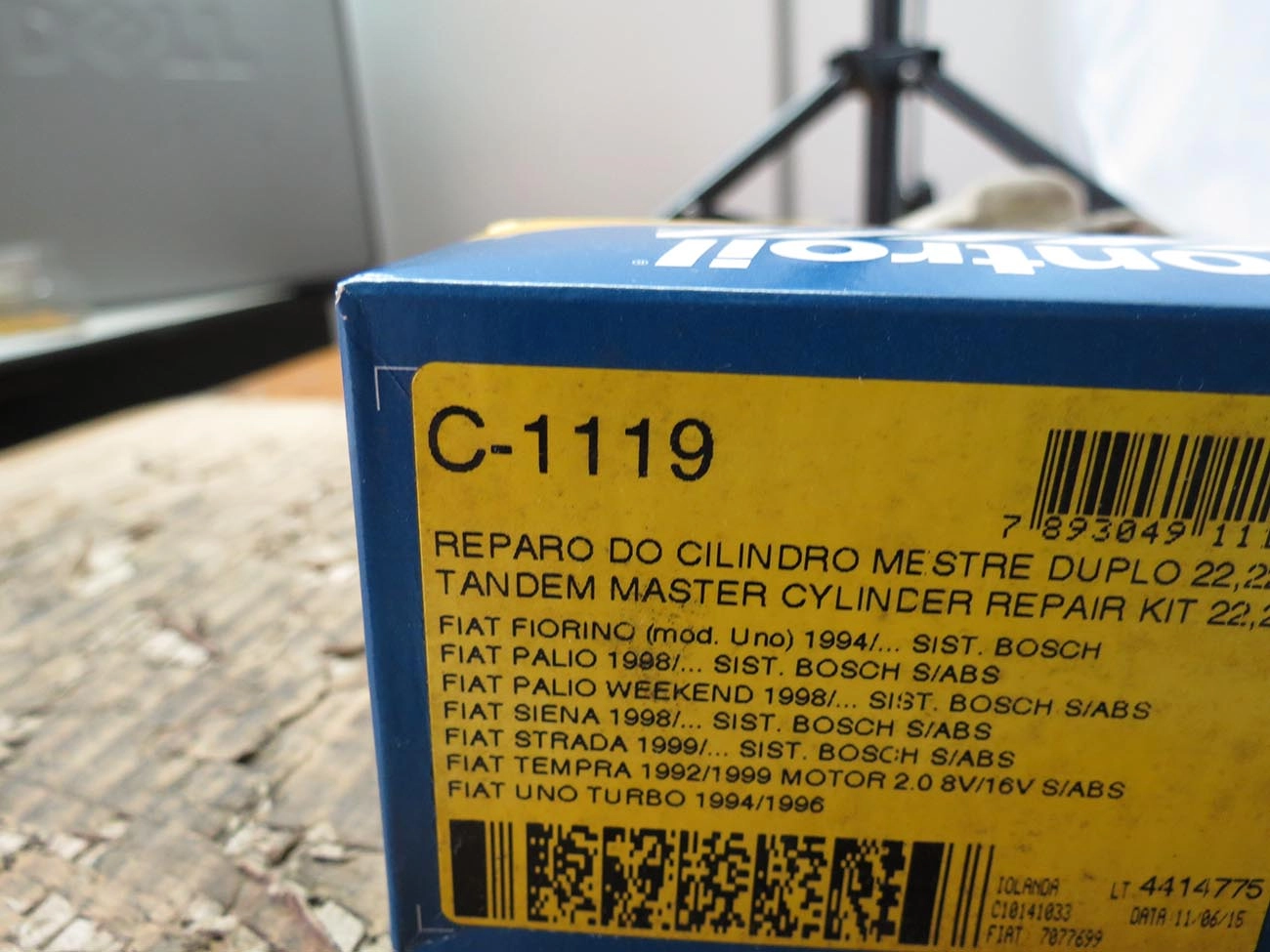 REPARO CILINDRO MESTRE DUPLO 22.22MM FIAT FIORINO 94/ PALIO/WEEKEND/SIENA/STRADA 98/ TEMPRA 92/99 -UNO TURBO 9