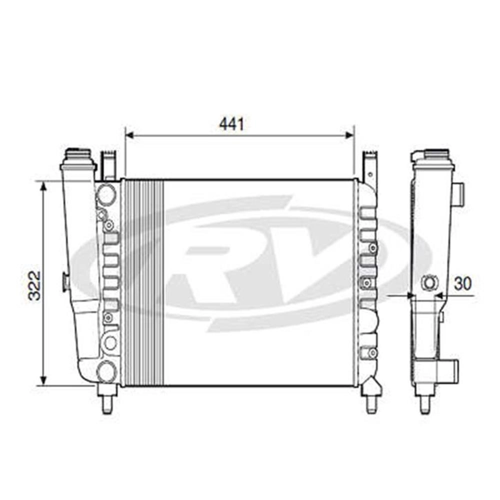 RADIADOR ÁGUA MOTOR CONSTRUÇÃO EXPANDIDO COM VASO/RESERVATÓRIO SEM AR CONDICIONADO FIAT UNO/PREMIO/ELBA 1.5 /87 94/01 02/ FIRE ACD