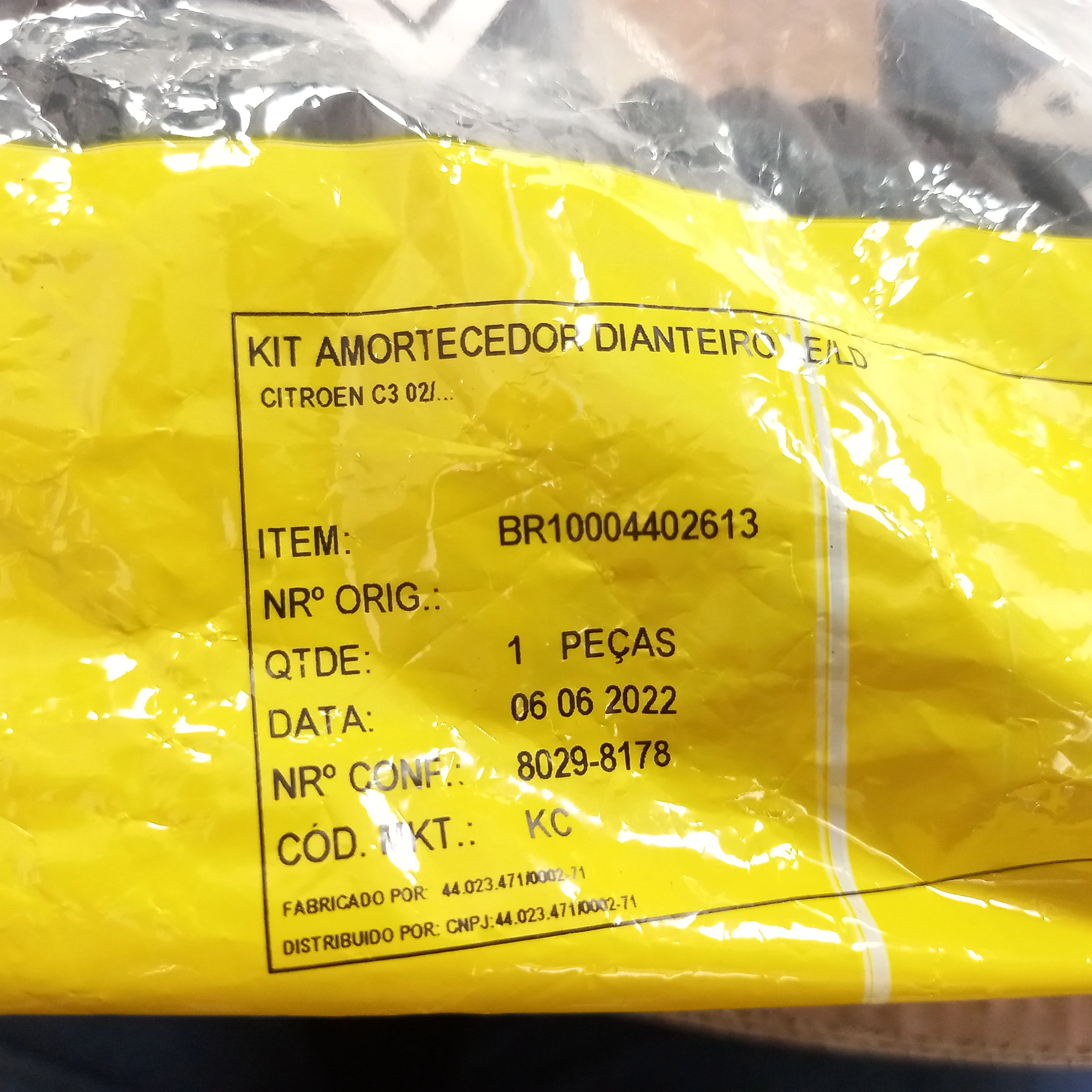 KIT AMORTECEDOR DIANTEIRO COMPLETO CITROEN C3 02/12 - COXIM COM ROLAMENTO/BATENTE/COIFA/COPO