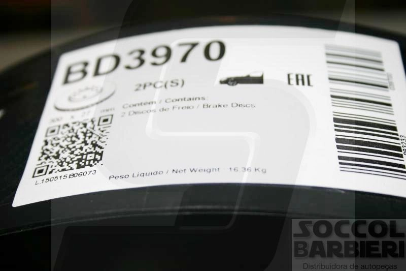 DISCO DE FREIO DIANTEIRO GM NOVA S-10 12/16 - TRAILBLAZER 13/16 - VENTILADO 300MM 6 FUROS