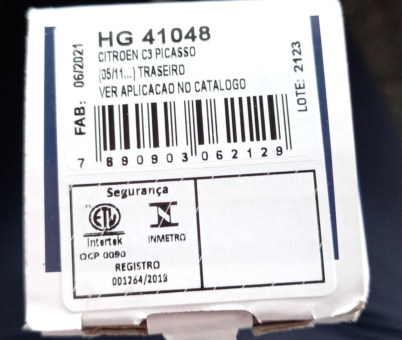 AMORTECEDOR TRASEIRO CITROEN C3 PICASSO 2011/2020 - LD/LE