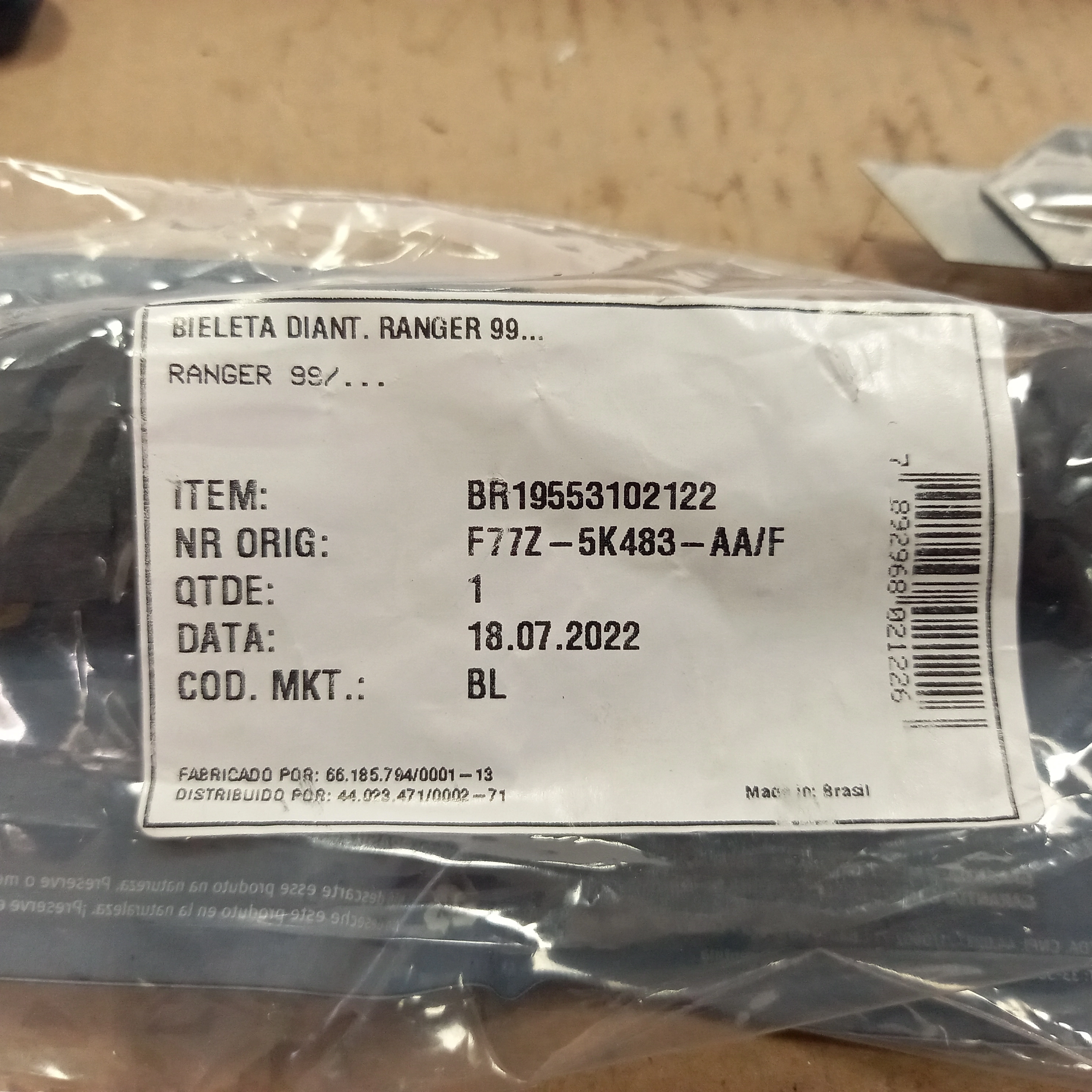 BIELETA DIANTEIRA LD/LE FORD RANGER 99/12 - SUSPENSÃO DIANTEIRA - CORPO EM NYLON