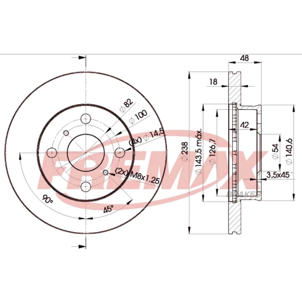 DISCO FREIO DIANTEIRO VENTILADO 238MM TOYOTA COROLLA DX 1992/1997 XEI 1998/2002