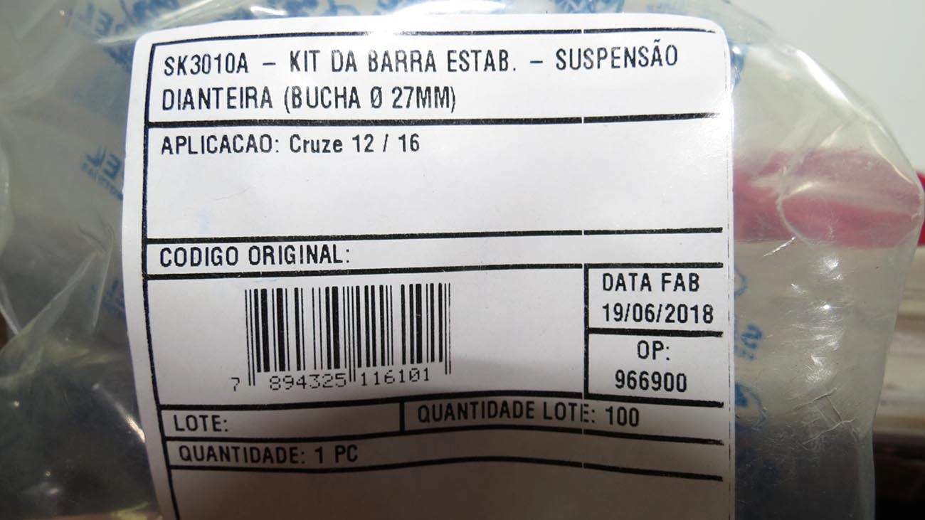 KIT BARRA ESTABILIZADORA GM CRUZE 2012/2016