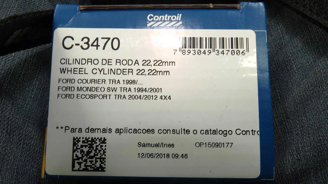 CILINDRO RODA FREIO TRASEIRO LADO DIREITO/ESQUERDO TRASEIRA FORD COURIER 98/ MONDEO SW 94/ ECOSPORT 4X4 2004/2012 7/8 22,22MM