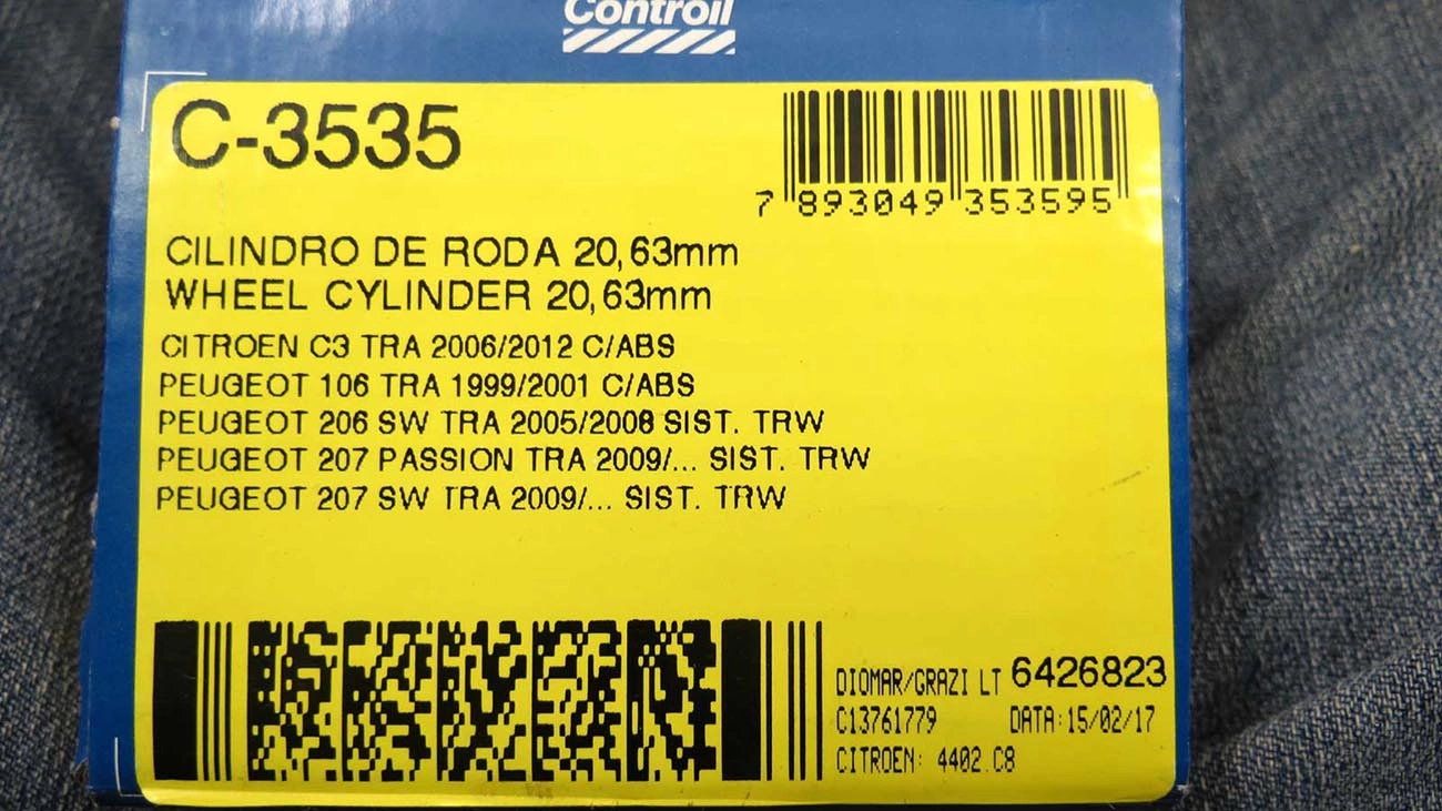 CILINDRO RODA TRASEIRA COM ABS CITROEN C3 06/12 C/ABS - PEUGEOT 207SW/PASSION 09/ 206SW 05/08