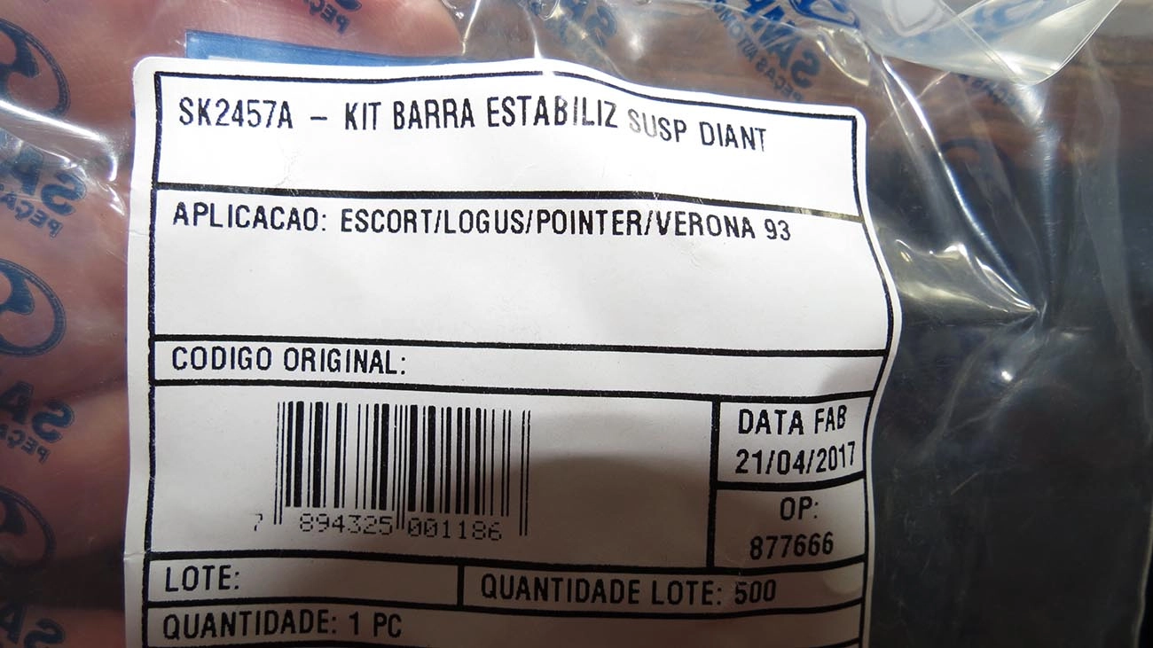 KIT BUCHAS DO ESTABILIZADOR DIANTEIRO FORD ESCORT/VERONA 93/ LOGUS- FURO 16MM - PARA UM LADO