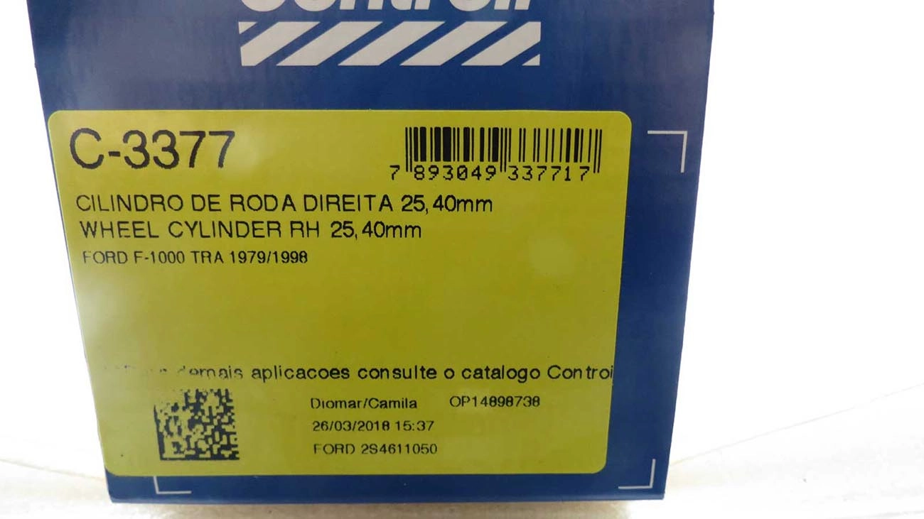 CILINDRO RODA FREIO TRASEIRO LADO DIREITO TRASEIRA DIREITA FORD F-1000 79/98 1P 25,40MM