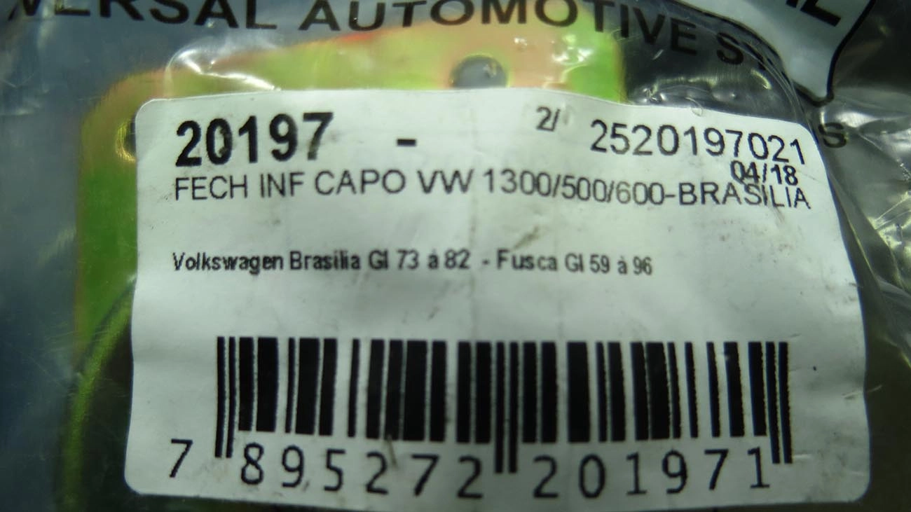 FECHADURA CAPO VW 1300/500/600 BRASILIA - DIANTEIRO INFERIOR