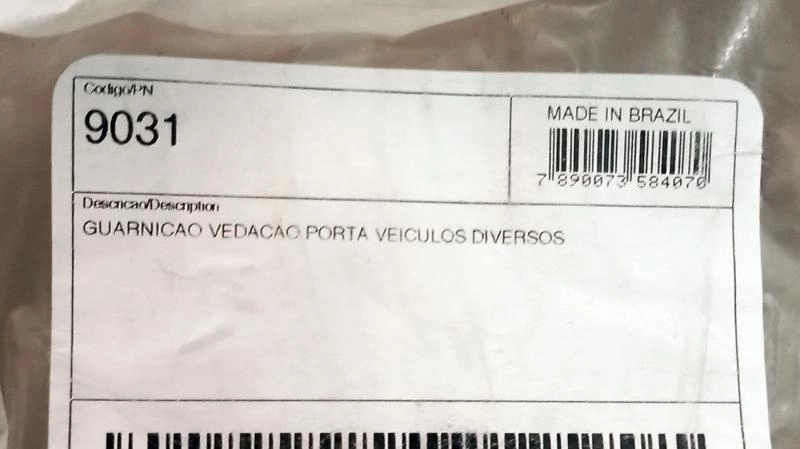 BORRACHA PORTA FIAT ELBA/FIORINO/PICK-UP/PREMIO/UNO 1992/2014