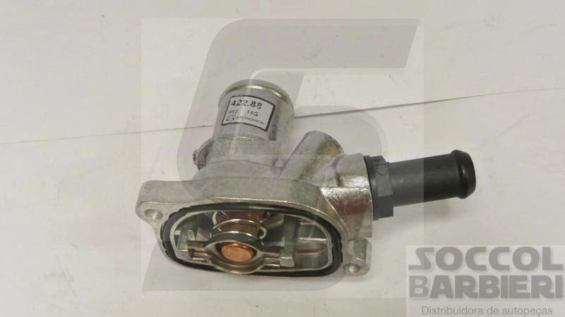 VÁLVULA TERMOSTÁTICA COM CARCAÇA ALUMÍNIO SEM SENSOR MOTOR FIRE EVO FIAT NOVO UNO/PALIO 1.0/1.4 10/ NOVA FIORINO 14/ 500 12/ MOBI 16/