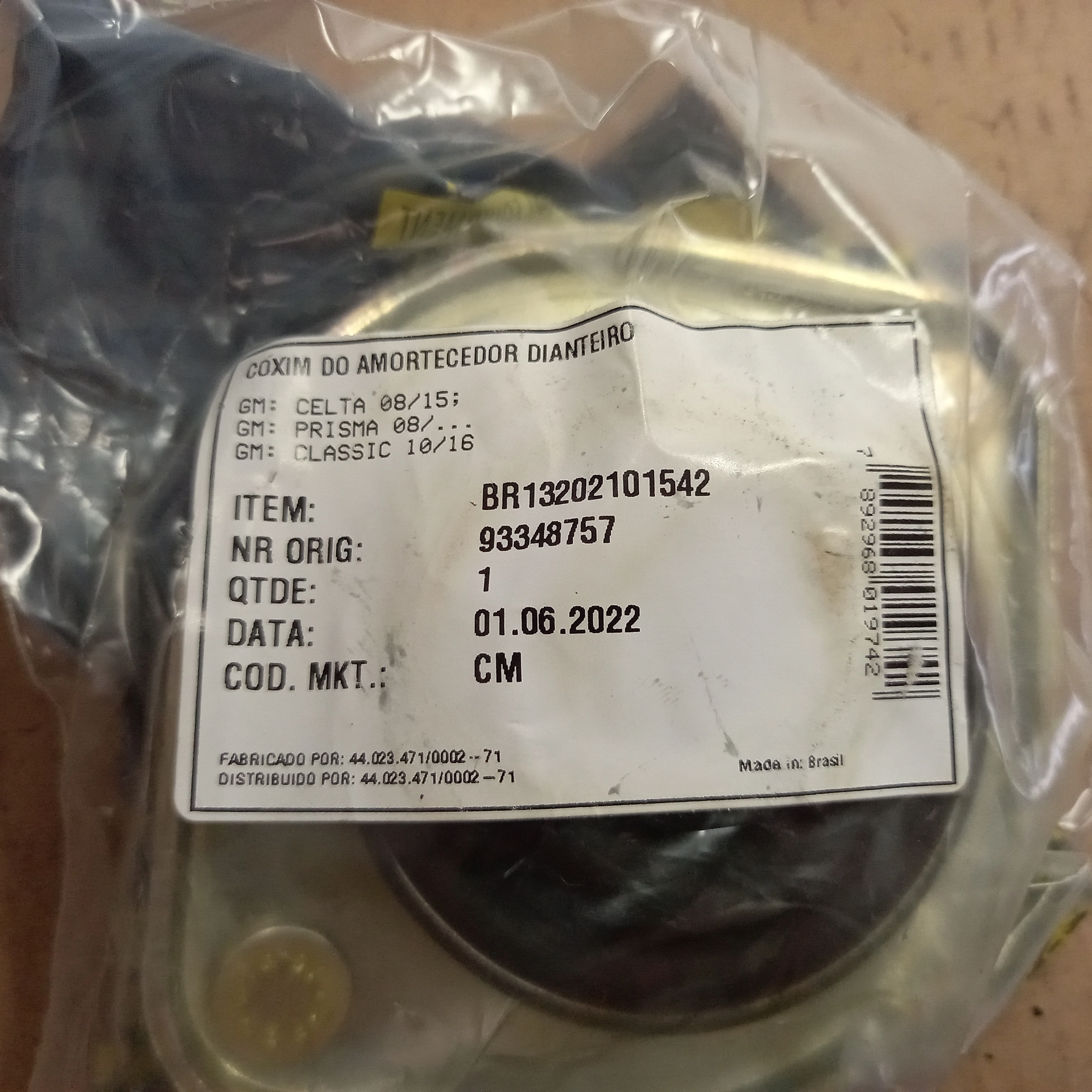 COXIM/SUPORTE AMORTECEDOR DIANTEIRO SEM ROLAMENTO GM PRISMA 08/12