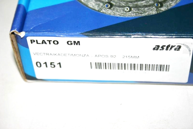 PLATO EMBREAGEM GM MONZA/KADETT/IPANEMA 12.92/ - ASTRA/VECTRA /03.96 - 215MM