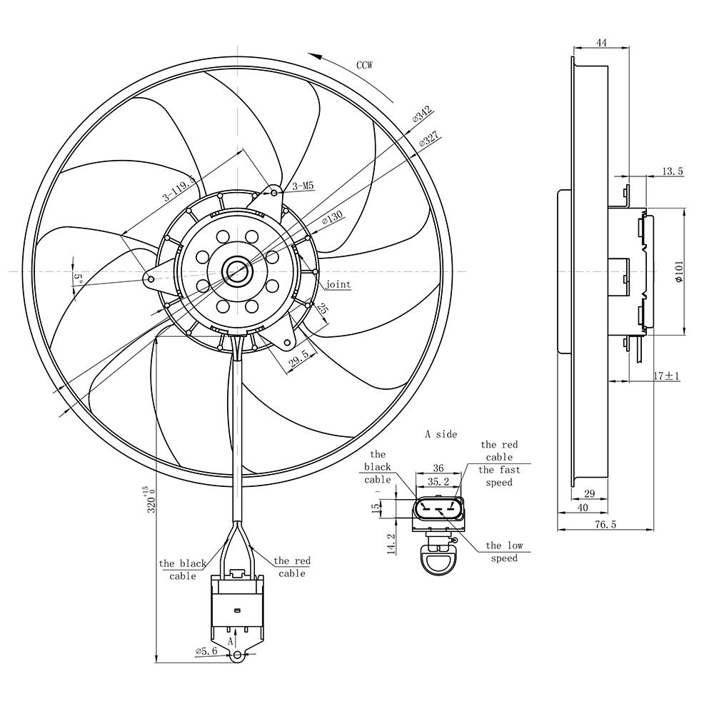 ELETROVENTILADOR VW UP! 1.0 2014/2016 - COM AR CONDIONADO E RESISTÊNCIA