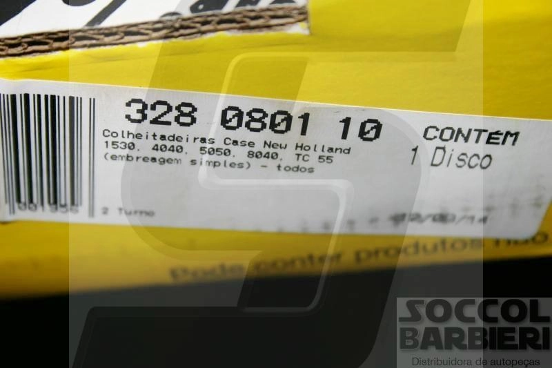 DISCO EMBREAGEM 280MM 10 ESTRIAS NEW HOLLAND COLHEITADEIRA 1530/4040/5050/8040/TC 55/TC 59 1987/