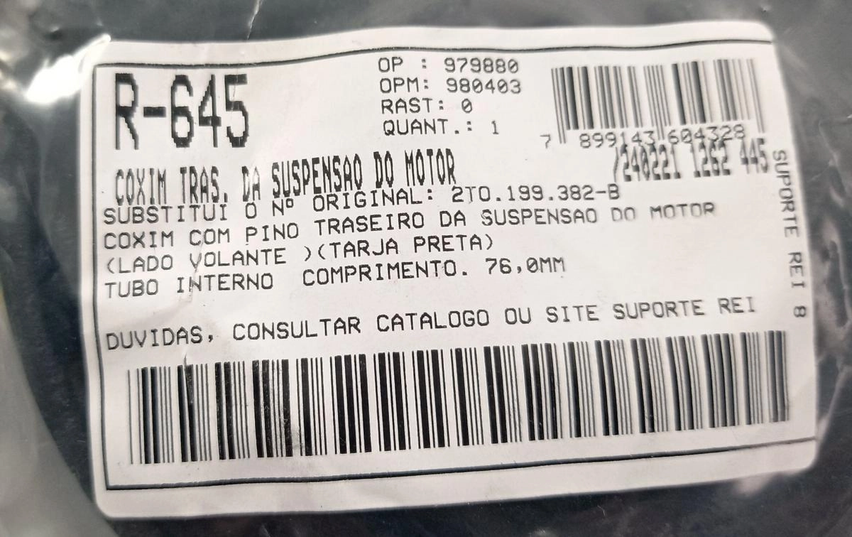 COXIM MOTOR TRASEIRO VW 17.240/17.260 03/ MWM 17.220/23.310/24.220/26.300/26.310/31.310 03/ - CUMMIN