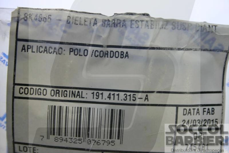 BIELETA DIANTEIRA LD/LE VW POLO CLASSIC 97/03 - SEAT CORDOBA 93/02 - IBIZA 93/02