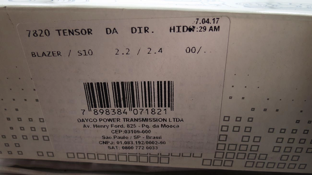 TENSOR CORREIA ALTERNADOR TENSIONADOR AUXILIAR ACESSÓRIOS MOTOR ALTERNADOR/DIREÇÃO HIDRÁULICA GM S-10/BLAZER 2.2/2.4 2000/