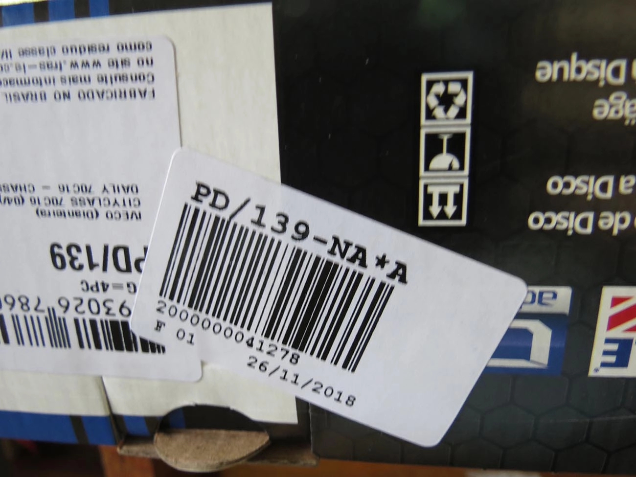 PASTILHA FREIO RODA DIANTEIRA IVECO DAILY 70C16 2007/ 70C17 13/ BREMBO