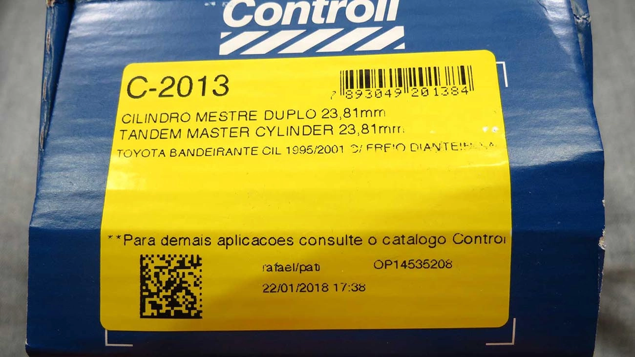 CILINDRO MESTRE FREIO DUPLO 23.81MM DISCO DIANTEIRO TOYOTA BANDEIRANTE 95/01