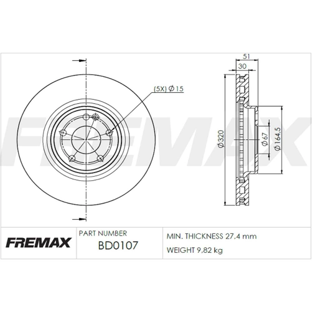 DISCO FREIO DIANTEIRO VENTILADO 320MM MB A250 2.0 2014/ GLA250 TURBO 2015/