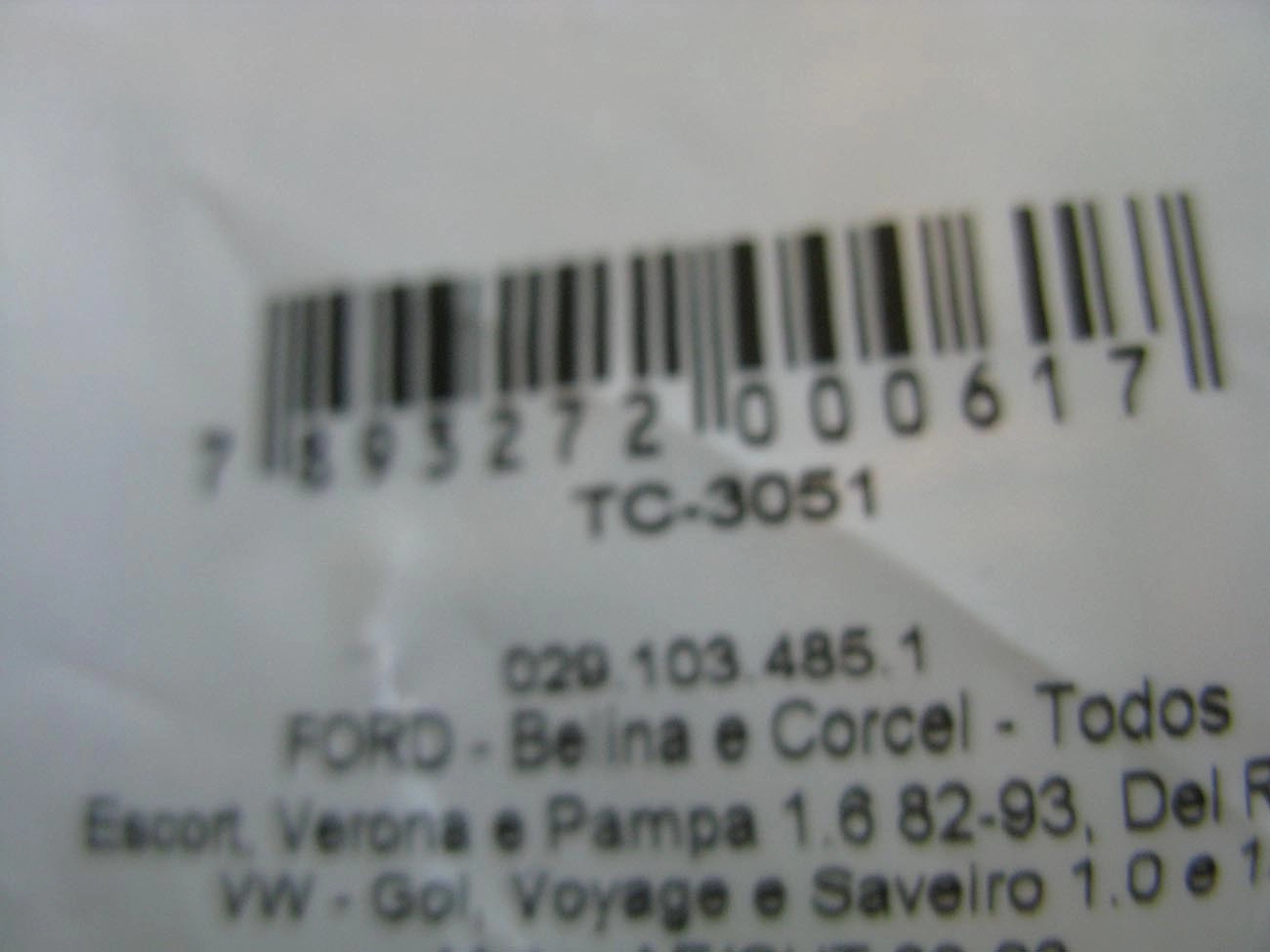 TAMPA ÓLEO MOTOR OLEO FORD CORCEL/ESCORT/VERONA CHT VW GOL/VOYAGE/SAVEIRO AE