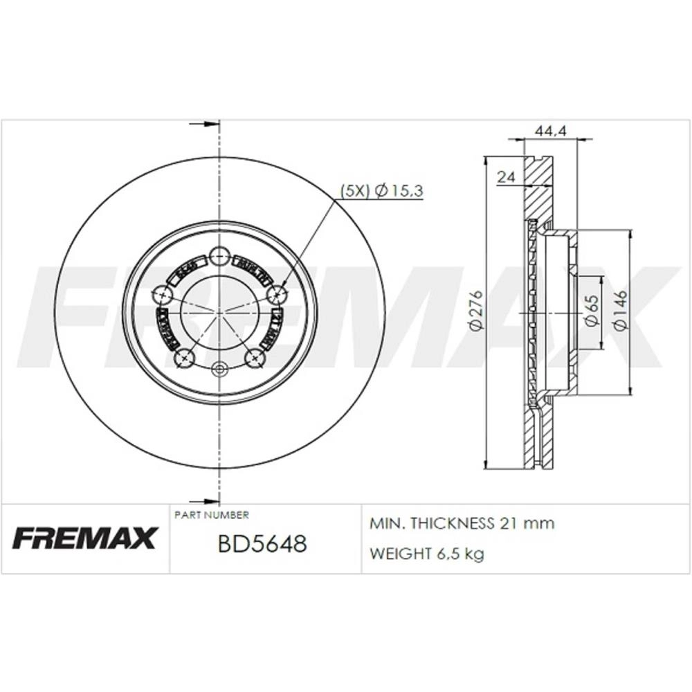 DISCO FREIO DIANTEIRO VENTILADO 276MM 5 FUROS VW NIVUS 20/23 POLO 17/23 T-CROSS 19/23 VIRTUS V276MM F