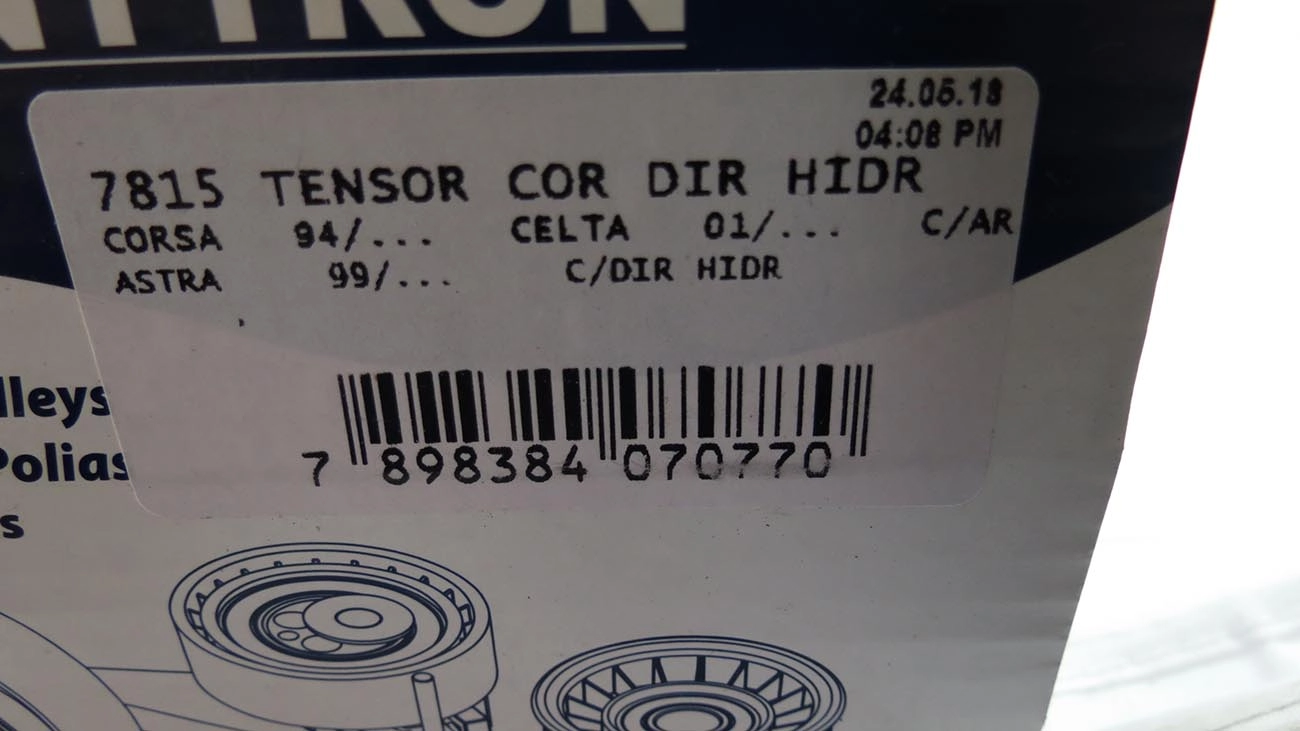 TENSOR CORREIA ALTERNADOR/DIREÇÃO HIDRÁULICA GM CELTA/CORSA 95/ S/AC - PRISMA  S/ACD - AGILE