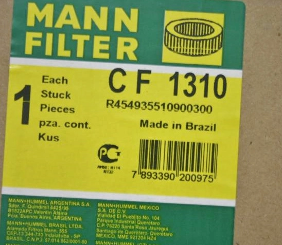 FILTRO SEGURANÇA AR INTERNO ELEMENTO FORD CARGO 87/