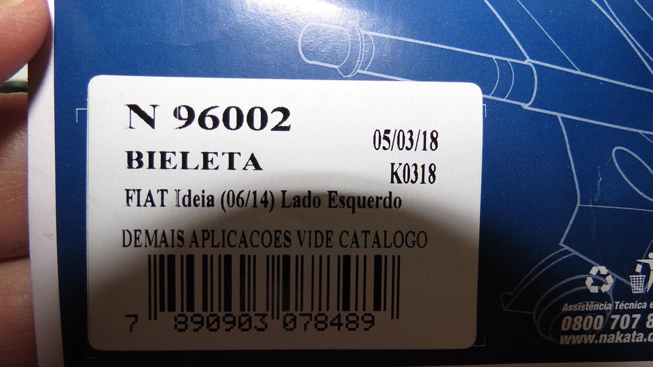 BIELETA DIANTEIRA ESQUERDA FIAT IDEA 06/17