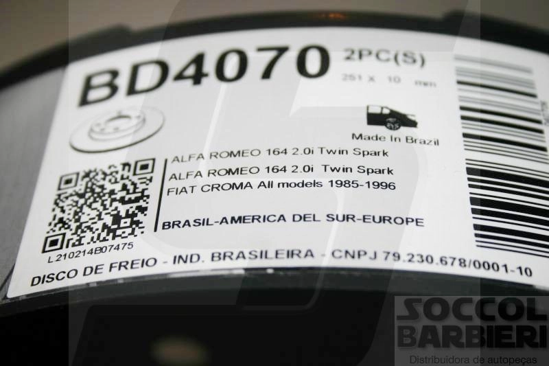 DISCO FREIO TRASEIRO SÓLIDO 251MM FIAT STILO 02/ TEMPRA 16V 95/99 TURBO SOLIDO