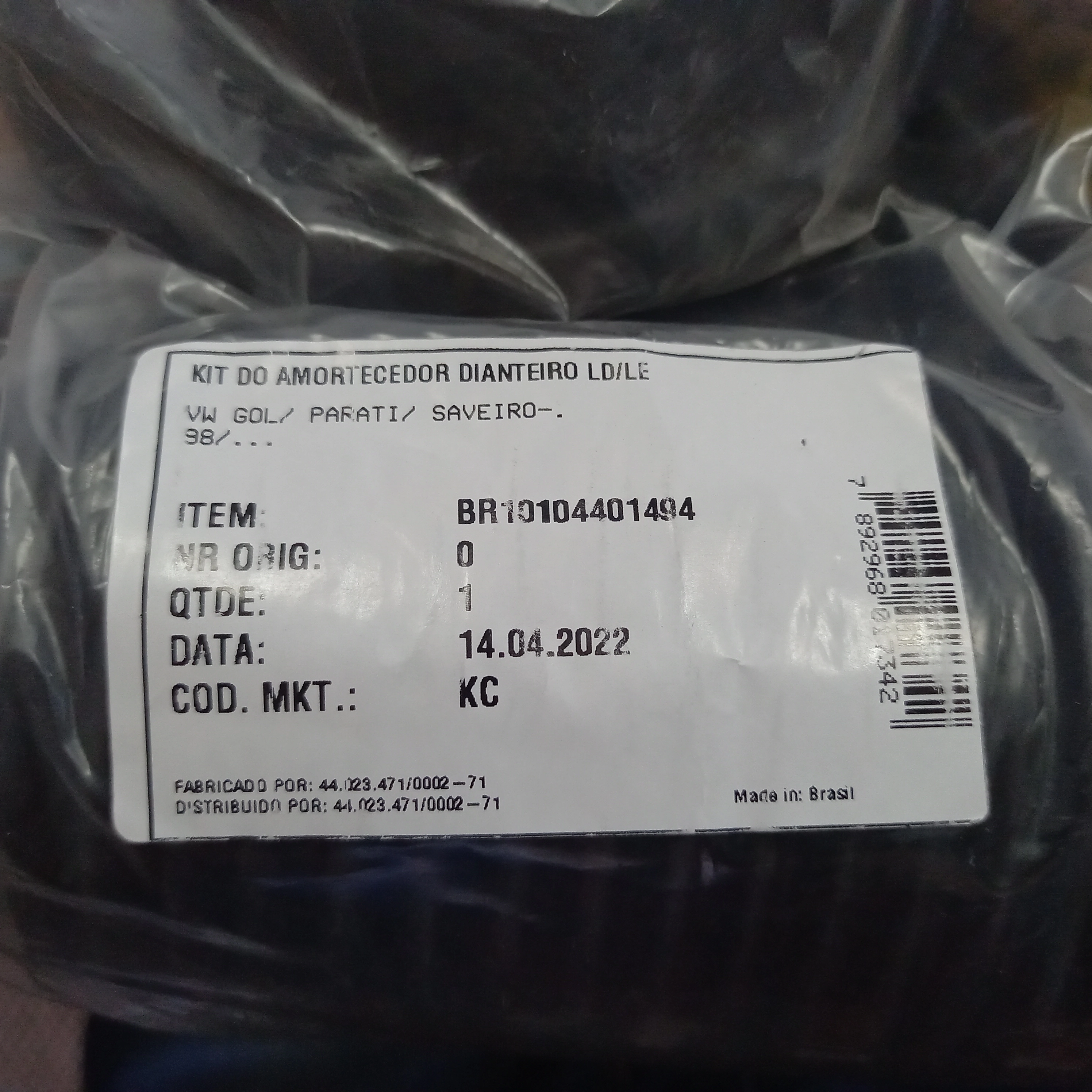 KIT AMORTECEDOR DIANTEIRO COMPLETO VW GOL/SAVEIRO 94/02 - PARATI 96/02  2.0 16V - COXIM 022.0776