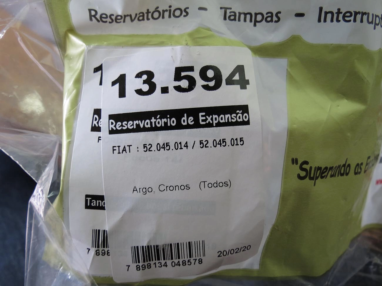 RESERVATÓRIO ÁGUA DO RADIADOR FIAT ARGO/CRONOS 2018/