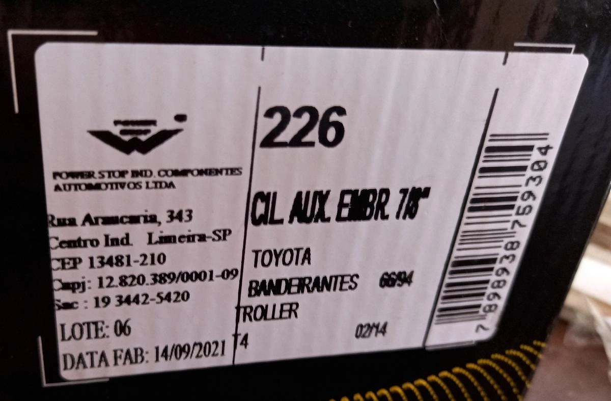 CILINDRO AUXILIAR EMBREAGEM TOYOTA BANDEIRANTE 66/94 - TROLLER T4 -  7/8  22.22MM