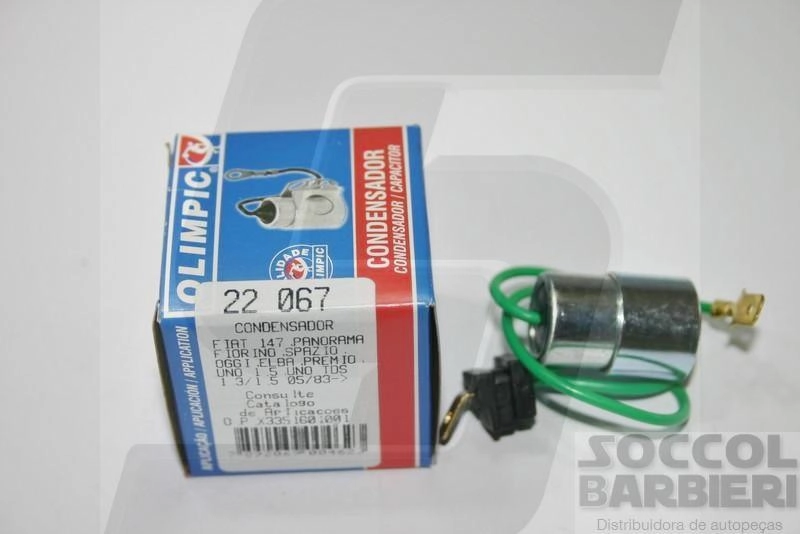 CONDENSADOR DISTRIBUIDOR FIAT 147/UNO/PREMIO/ELBA/FIORINO 05.83/ TODOS