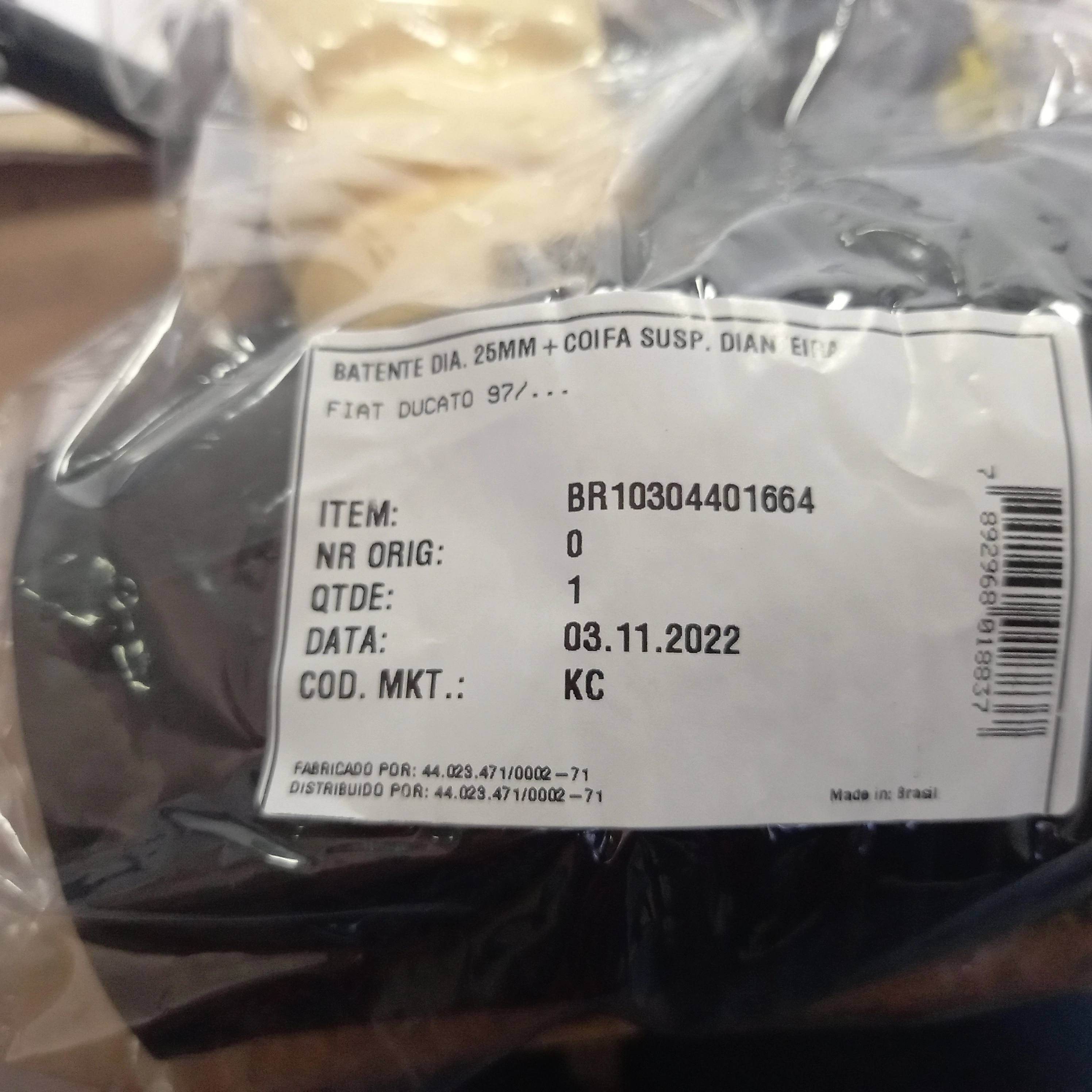 KIT AMORTECEDOR DIANTEIRO FIAT DUCATO - CITROEN JUMPER - PEUGEOT BOXER - 97/16 - BATENTE E COIFA