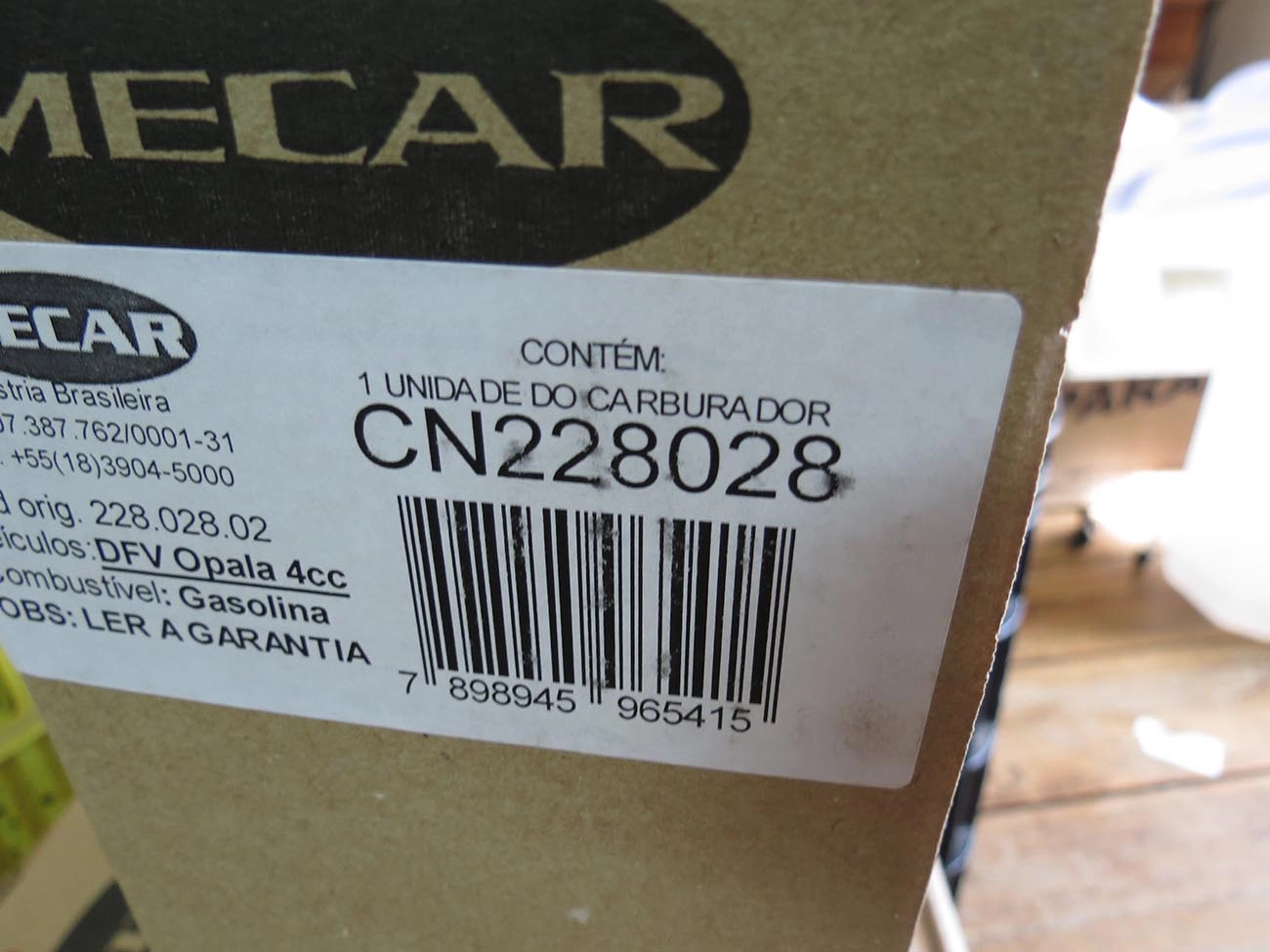 CARBURADOR GM OPALA/CARAVAN 69/ 4 CILINDROS - WEBER SIMPLES