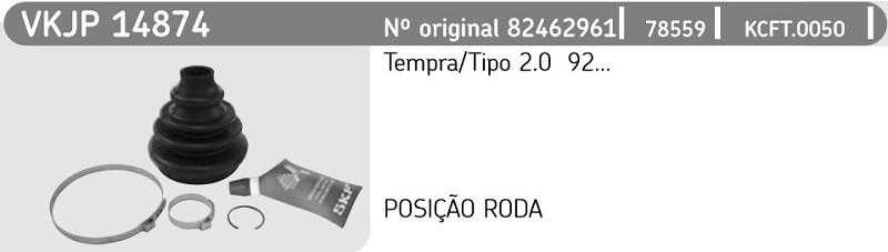 KIT REPARO HOMOCINÉTICA LADO RODA FIAT TEMPRA/TIPO 2.0 92/ EXCETO TURBO -  23X78X100MM