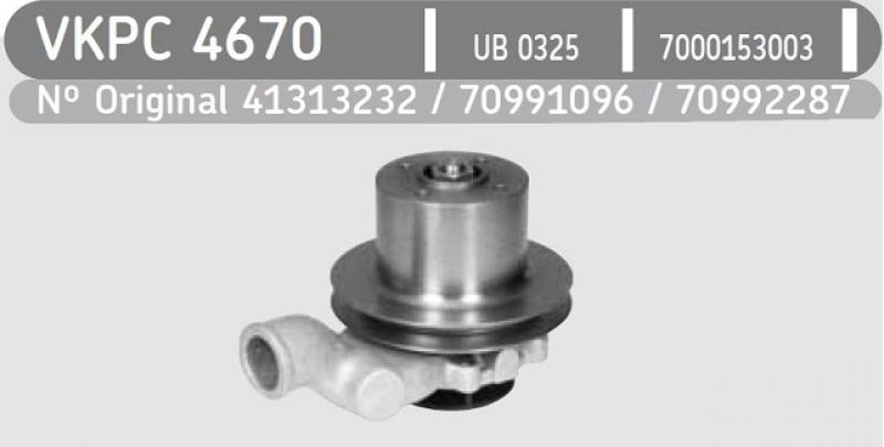 BOMBA AGUA MF 265/270/275/285/290 - CASE 580H - VW 6.80 - HYSTER - PERKINS 4.236/4.248 - C/POLIA
