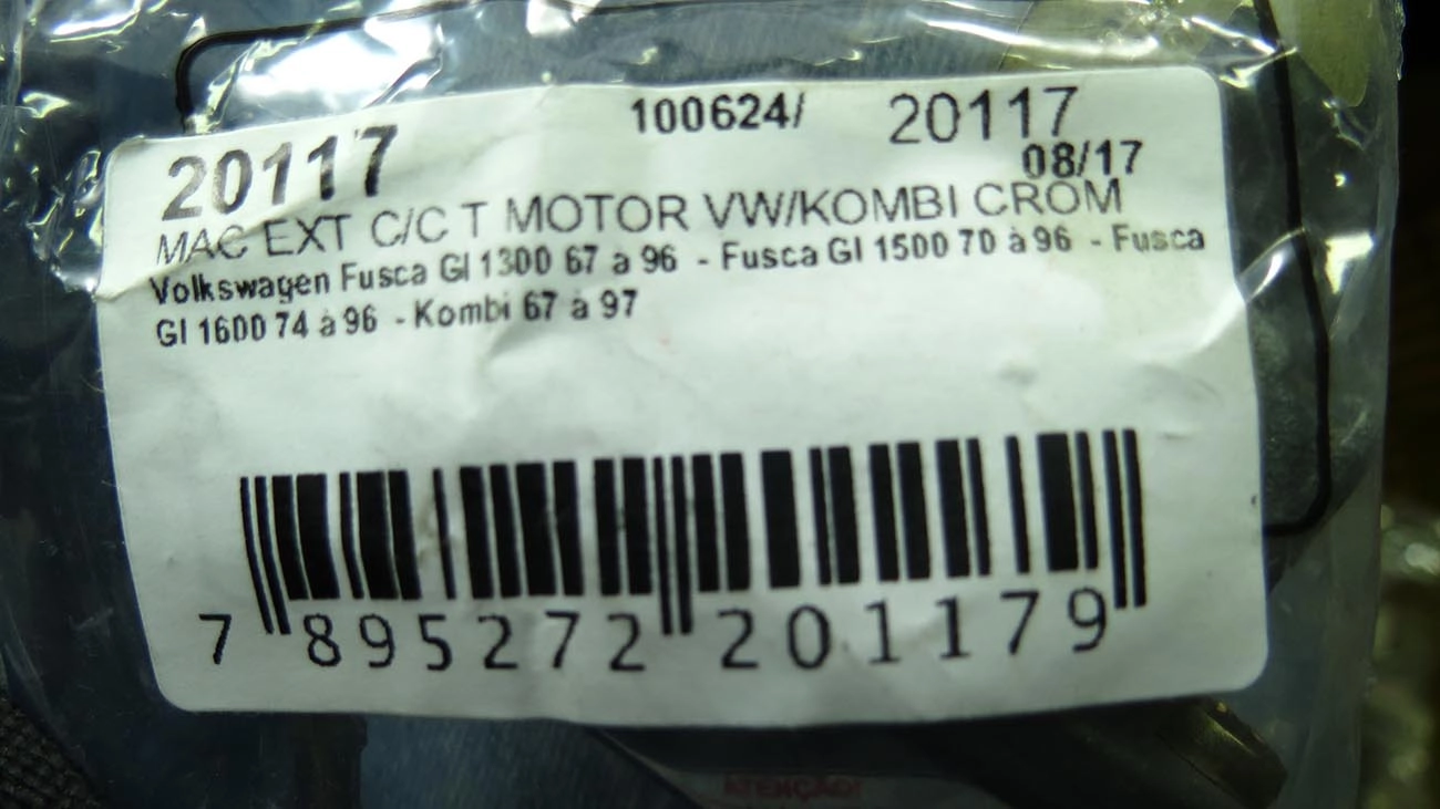 FECHADURA PORTA MALAS VW FUSCA 70/ TODOS - BOTAO TAMPA MOTOR C/CHAVE - CROMADO