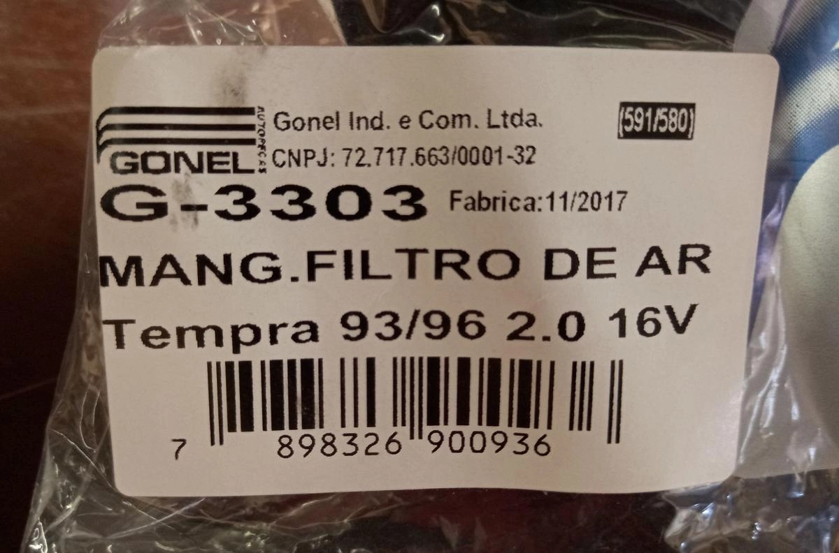 MANGUEIRA FILTRO AR FIAT TEMPRA 2.0 16V 1993/1996