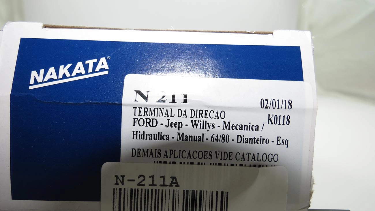 TERMINAL DIREÇÃO ESQUERDO FORD AERO WILLYS/F-75/JEEP/RURAL 11/16POL X18 17,46MM