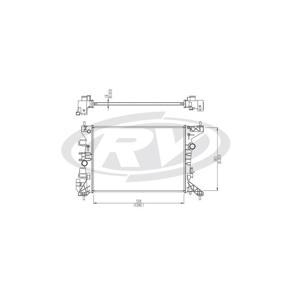 RADIADOR MOTOR GM COBALT/ONIX/PRISMA/SPIN 1.0/1.4/1.8 17/19 - FLEX - COM AR CONDICIONADO MANUAL